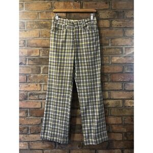 1970s Plaid Tartan Wool Cropped Trousers